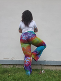Curvy Rainbow Tie Dye Bellbottoms Jeans