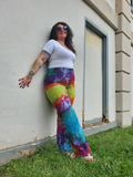 Curvy Rainbow Tie Dye Bellbottoms Jeans