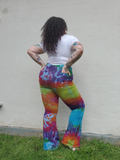 Curvy Rainbow Tie Dye Bellbottoms Jeans
