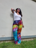 Curvy Rainbow Tie Dye Bellbottoms Jeans