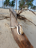 Large Cowrie Shell Pendant Adjustable Choker Necklace