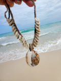 Large Cowrie Shell Pendant Adjustable Choker Necklace