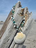 Beach Wedding large Shell Statement Necklace