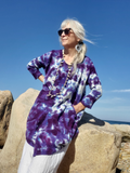 bubble gauze dress or tunic in purple tie dye