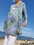 100% organic cotton bubble gauze dress in ice dye