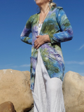 mini length ice dye cardigan with pockets
