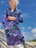 hand dyed black-lavender cardigan
