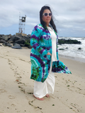 open front cardigan, Ana has white pants and a white top under it