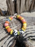 black & white, yellow, orange and re =d beads