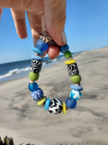 BLUE Chunky African Glass Beads Bracelet