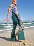 green blue hand dyed maxi length top