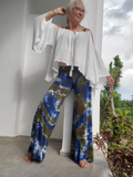 olive navy tie dye palazzo pants