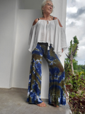 wide legs, fold over waistband