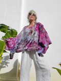 hand dyed pure linen longsleeve poncho