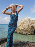 BLACK and TEAL Tank Dress