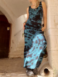 BLACK and TEAL Tank Dress