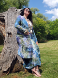 Modeled in a size XL, with a matching skirt - Palazzo pants in this color are also available!
