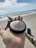 the extra large crocheted shell in my hand