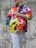 open jacket, rolled sleeves, I'mholding to fronts together with one hand, the other one is in my jacket pocket