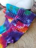hand dyed rainbow cotton heavy slouchy socks