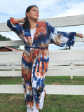 one size long kimono robe with a belt, regular or plus