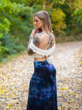 Hand Dyed Black-Purple Maxi Skirt