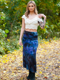 Hand Dyed Black-Purple Maxi Skirt