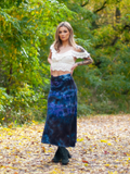 Hand Dyed Black-Purple Maxi Skirt
