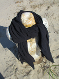 Hand Dyed Black Gauze Scarf