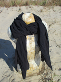 Hand Dyed Black Gauze Scarf