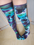 Thigh High Socks in Tie Dye - Northern Lights