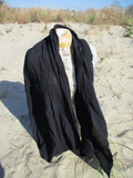 Hand Dyed Black Gauze Scarf