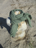 Distressed SAGE Gauze Cotton Scarf