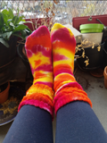 orange-pink-yellow soft tube socks