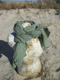 Distressed SAGE Gauze Cotton Scarf