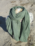 Distressed SAGE Gauze Cotton Scarf