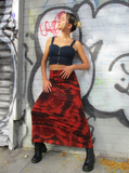 log skirt with a fold over waistband in tie dye
