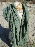 Distressed SAGE Gauze Cotton Scarf