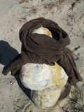 Distressed Khaki Gauze Scarf