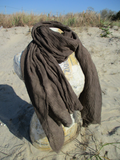 Distressed Khaki Gauze Scarf