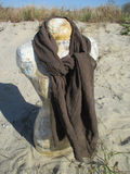 Distressed Khaki Gauze Scarf