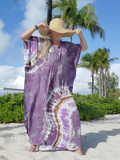 hand dyed maxi kaftan with an abstract pattern
