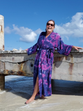 NAVY & PURPLE Tie Dye Kimono