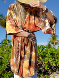 hand dyed brown burnt orange-rust color