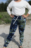 olive navy tie dye leggings