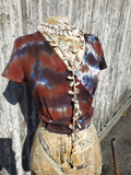 displayed with another necklace - on my paper Mache form, with  a tie dye top