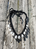 Moon Shells on Black Hemp Necklace