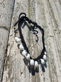 Moon Shells on Black Hemp Necklace