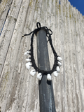Moon Shells on Black Hemp Necklace
