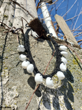 Moon Shells on Black Hemp Necklace
